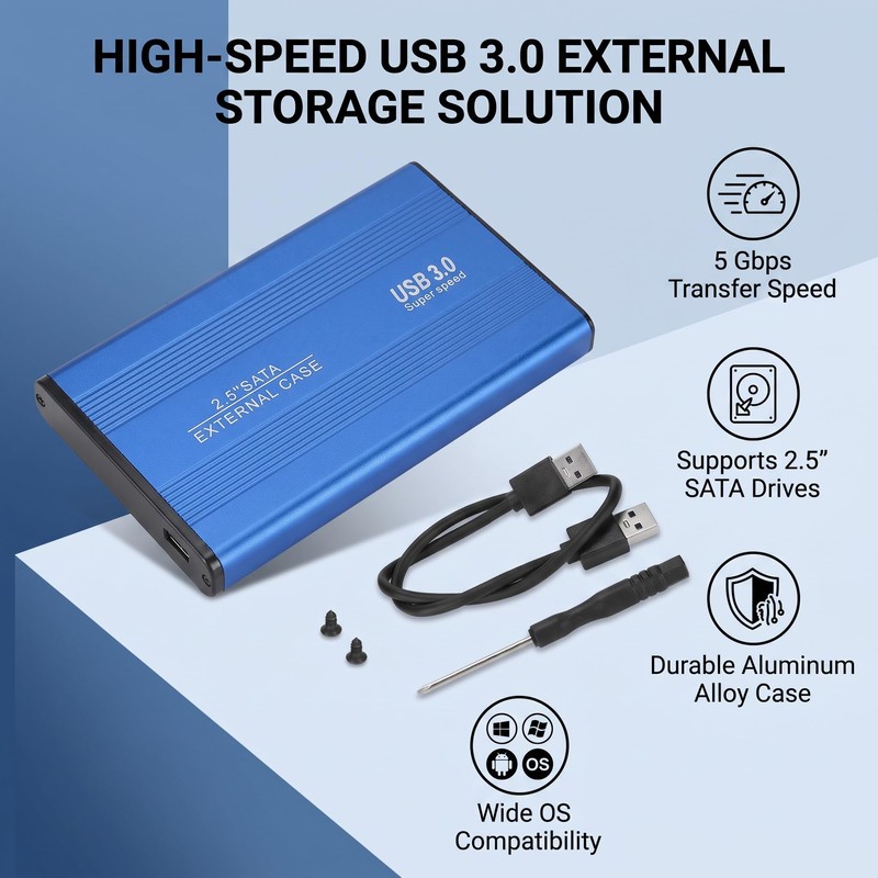 POCREATION 1Tb External Hard Drive External Hard Drive 2.5In Usb3.0