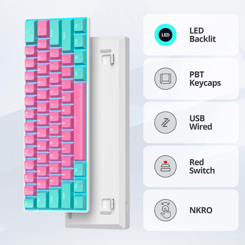 60 Percent Gaming Keyboard 61 Keys Wired Mechanical Keyboard Ultra