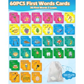 JoeyfulMind Memory Matching Game, 60Pcs First Words Matching Cards for Toddlers Educational Toys for Pre K Preschool Kindergarten Learning Activities, Matching Games for Toddlers