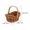 Ciieeo Pcs Hand Woven Rattan Flower Baskets Cane Handles Miniature