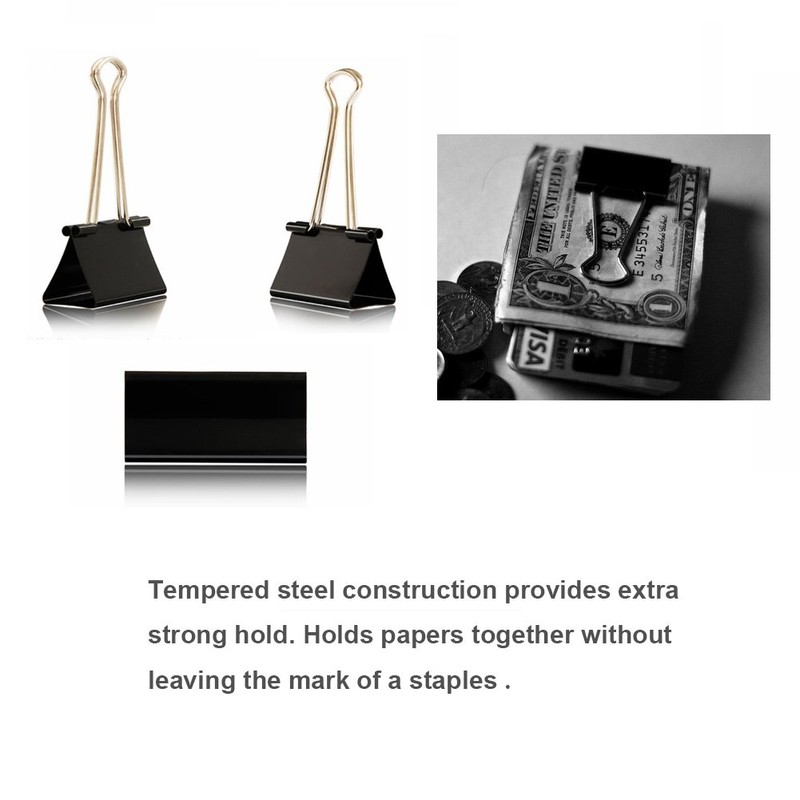 Binder Clips Paper Clamp for Paper-130 Pcs Clips Paper Binder