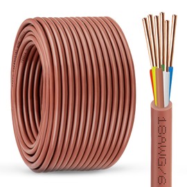 YDDECW Thermostat Wire - 18/6 75FT Solid Copper 18 Gauge 5 Conductor Power Circuit Cable for Heating & air Conditioning Equipment, doorbells and Other Indoor/Outdoor Low Voltage Applications Use