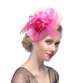 jbluelover Women's Wedding Hat, Bride/Hair Ornament, Headdress, Hair Accessory, European Style, with Feathers, Pearl, Lace, Clip-Type, Floral Pattern, Stylish, Bridal Supplies, Parties, Events,