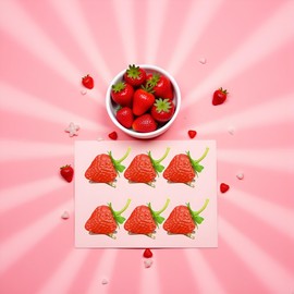 6Pcs Red Cute Strawberry Hair Clips, Cute Hairpin Realistic Girl Hair Barrettes Fruit Hair Clips Strawberry Clip Hair Accessories for Girls Clips and Barrettes