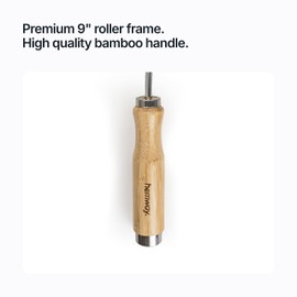 Hemway Premium 9” Bamboo Paint Roller Frame & 2 x Reusable Recyclable Paint Roller Sleeves | Mid-Pile for Painting Decorating | DIY Trade | Walls Ceiling Indoor Outdoor