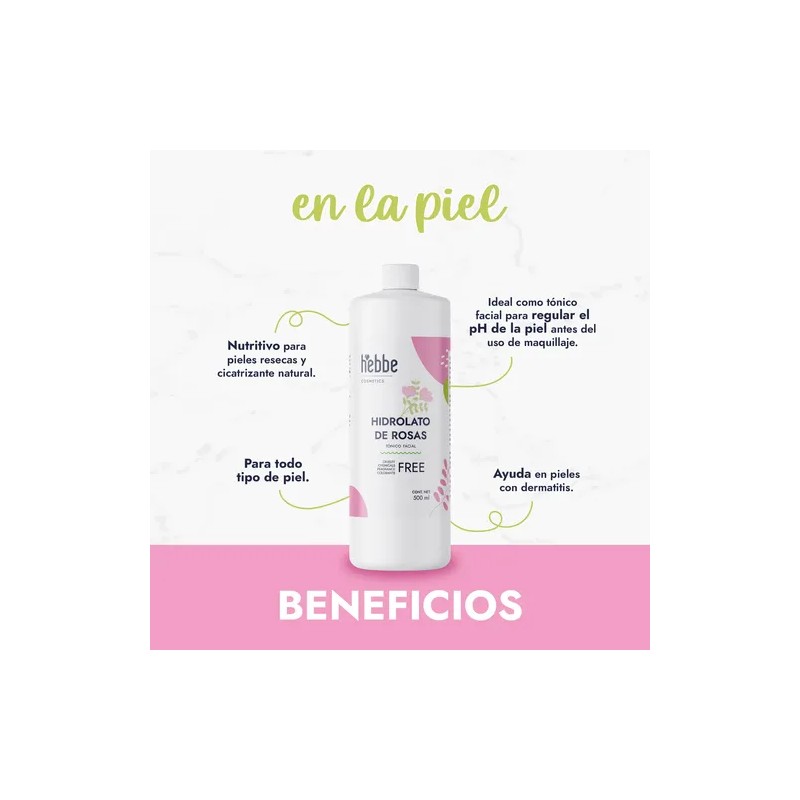 Agua De Rosas Sin Colorantes Tónico Facial Hidrolato 500ml