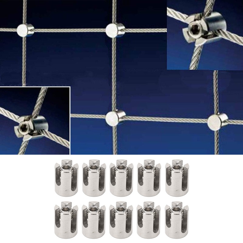 10Pcs Wire Rope Trellises Cross Clip Stainless Steel Cable Railing