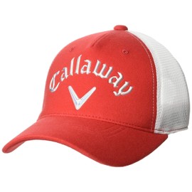 Callaway 241-0191803 Women's Mesh Cap, Quick Drying, Adjustable Size, Golf Hat, 100_Red