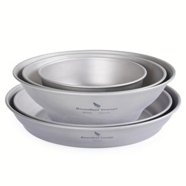 Boundless Voyage Ti1110T Titanium Bowl Plate, Plates, Camping, Dishes, Unbreakable, Rust-free, Ultra Lightweight, Tableware, Solo Camping, Barbecue, Tableware, 13.5, 13.5, 13.5, 13.5, 13.5, 13.5,