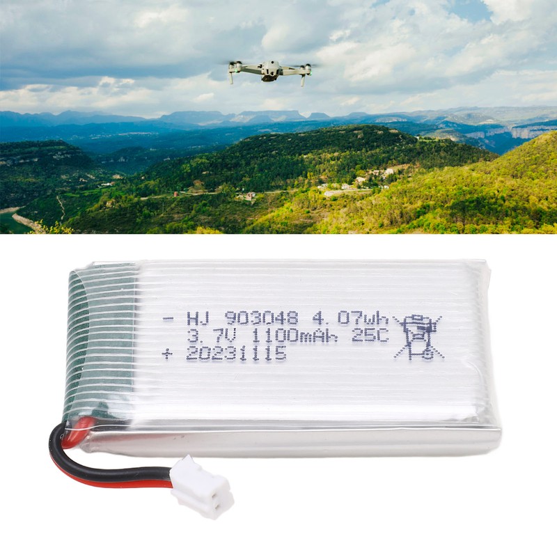 3.7V 1100mAh Battery With PH2.0 Connector Drone Flight Battery Li