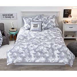 Heritage Kids 3 Piece Comforter Set, Camo, Full, Grey