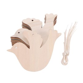 BESPORTBLE 10PCS 10Pcs Hanging Pendant Bird Wooden DIY Craft Ornaments for Christmas Tree Decoration