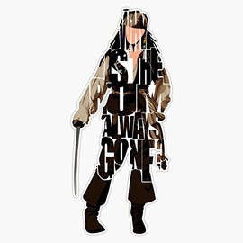 Captain Jack Sparrow Bumper Sticker Vinyl Decal 5 inches