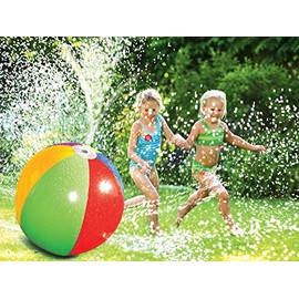 Poolmaster Splash and Spray Beach Ball Sprinkler Water Toy 24in