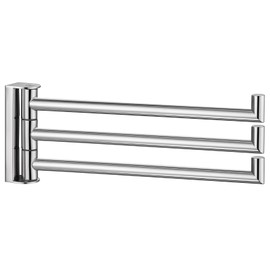 Angle Simple Swivel Hand Towel Rack 3 Bars Polished Chrome, 304 Stainless Steel Bathroom Towel Holder Wall Mount