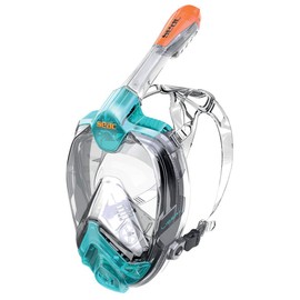 Seac Libera Full Face Snorkeling Mask with Quick Release Buckles, Blue/Orange, XS/S