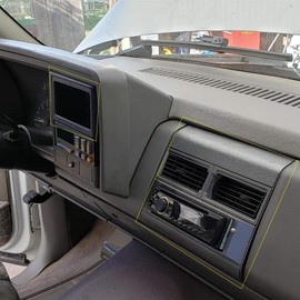 G-PLUS Car Stereo Radio Dash Bezel Kit Compatible with Chevy GMC Crew Cab Dually 1992-1994 GMK333BU, GMP333, GM1482GRB (Red w/o Wire Harness)