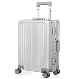 VentureVault All Aluminum Carry On Luggage，Hard Shell Carry On Luggage, Zipperless Luggage Aluminum Suitcase Luggage, luggage carry on (sliver, 20inch)