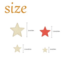 CHEERYMAGIC Wooden Star, Wooden Craft Star Shapes Ornament, Mixed Size Star Embellishment for Crafting, Wood Star Slices for Wedding Party Scrapbook DIY Decoration A9WJXZSMP