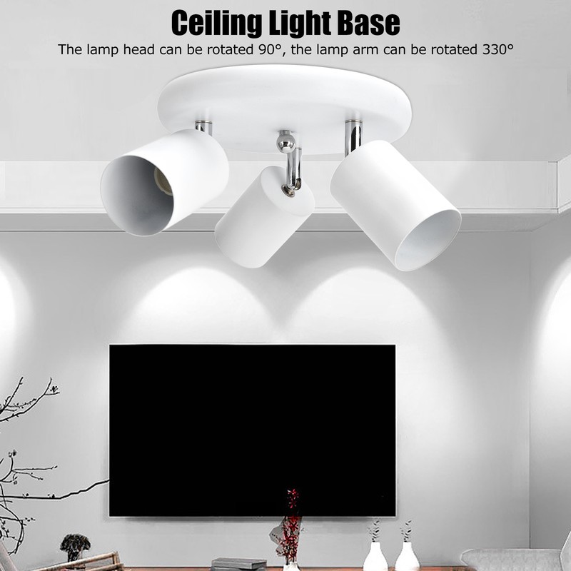 GU10 Ceiling Spotlight Holder 3 Head Rotating Lamp Base Fixture