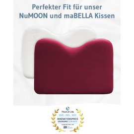 Cushion Cover Raspberry Red Single Pack, Perfect for NuMoon & MaBella Pillows, Mako Cotton (Double Jersey), Non-Iron and Tumble Dryer-safe, Cushion Cover with Zip, Oeko-Tex Certified