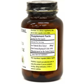 Barlowe's Herbal Elixirs SAW PALMETTO EXTRACT 45% FATTY ACIDS - Bottled in Glass, Stearate Free, VegiCaps