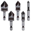 GYSRXS 5 Piece Countersink Drill Bit Set for Metal 82°