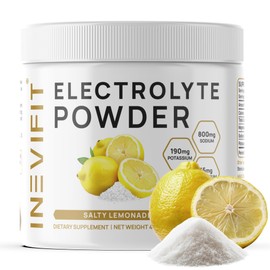 INEVIFIT Salty Lemonade Electrolyte Powder - Hydration & Recovery | Keto-Friendly, Zero Sugar, Stevia Sweetened | Sodium, Potassium & Magnesium | Replenish Electrolytes | 30 Servings