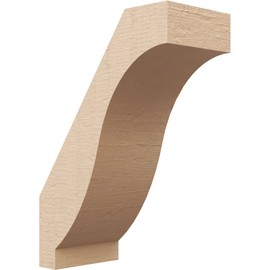 Timberthane Rough Cedar Faux Wood Baker Knee Brace, 5"W x 10"D x 14"H, Primed Tan