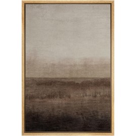 SIGNFORD Framed Canvas Print Wall Art Abstract Brown and Beige Landscape Illustrations Minimalism Chic Relax/Calm Multicolor Warm for Living Room, Bedroom, Office - 16"x24" Natural