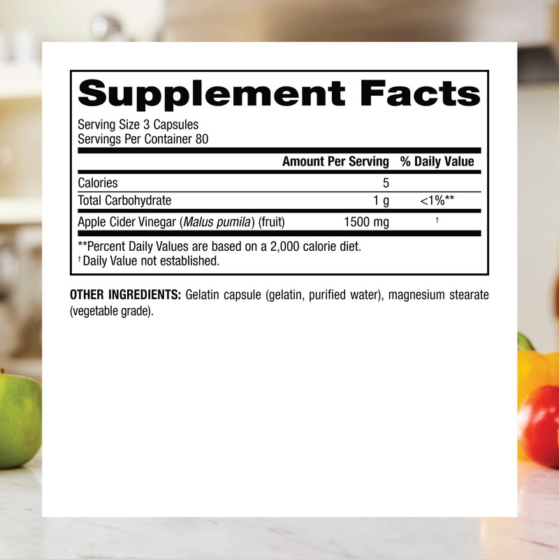 Webber Naturals Apple Cider Vinegar Capsules with The Mother, 1500