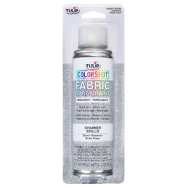 Tulip ColorShot Instant Fabric Spray Paint, Permanent Color Spray-On Fabric Paint, 3oz, Silver Shimmer