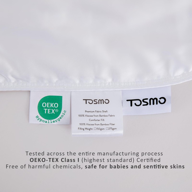 TOSMO 100% Viscose from Bamboo Comforter, Soft Breathable Cooling Silky