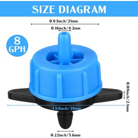 Hydrogarden Hydrogarden 50 St1ck Micro-Drip-System Reihentropfer druckregulierend, 8 Liter pro Stunde. Tropfflasche f1r landwirtschaftliche Bew?sserung und Gartenarbeit.