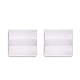 LED 2x2 Center Basket Troffer Panel (2 Pack) 28W; 10 Year Warranty; 3,640 Lumens; 120V-277V AC/DC; 0-10V Dimmable; 50,000 Life Hours; CRI>80; UL/DLC Listed (Warm White 3500K)