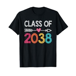 Class Of 2038 Kindergarten Pre K Grow With Me Graduation T-Shirt