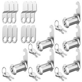 Jayseon 6 Pack Cabinet Locks with Keys, 1-1/8" Cam Lock Keyed Alike, Mailbox Locks Replacement for RV Storage Doors and Drawers Lock, Zinc Alloy
