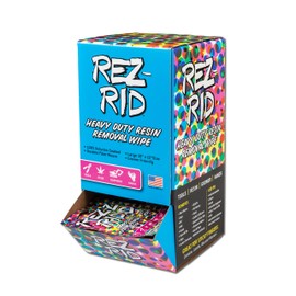 Rez-Rid Heavy Duty Resin Removal Single Wipe Gravity Feed Dispenser, 100 Count