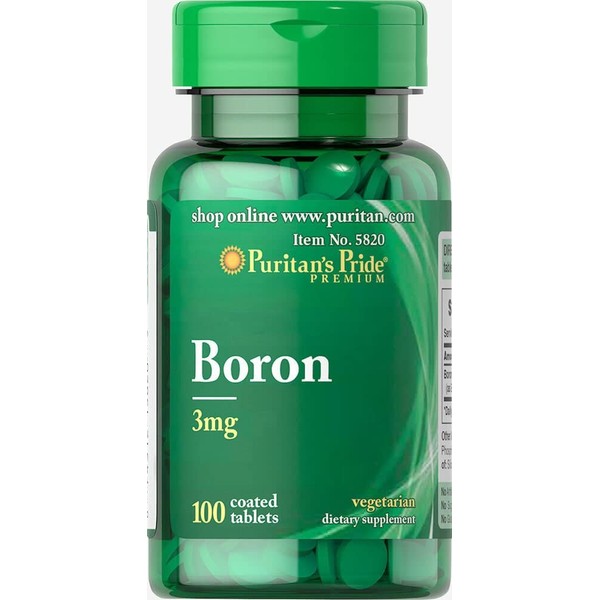 Puritans Pride Boron 3 mg Tablets, 100 Count