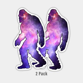 Galaxy Stars Bigfoot Sasquatch (2 Pack) Vinyl Decal Sticker - Car Truck Van SUV Window Wall Cup Laptop - Two 5.5 Inch Decals - MKS1285