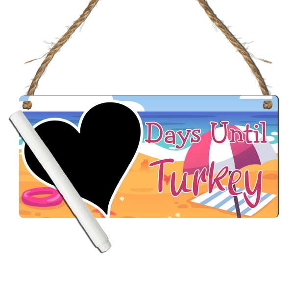Days Until Turkey Holiday Countdown Plaque - MDF Wooden Hanging