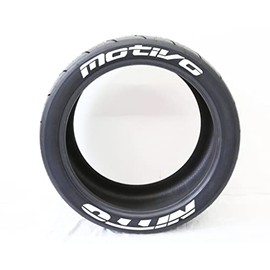 Tire Stickers Nitto Motivo - Permanent DIY Glue On White Tire Lettering Kit with Glue & 2oz Touch-Up Cleaner / 14-16 Inch Wheels / 1.25 Inches/White / 4 Pack