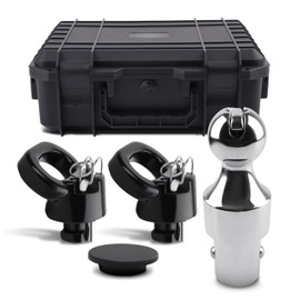 maXpeedingrods Gooseneck Hitch Ball Kit for Dodge RAM 2500 3500 2013-2024 Puck System, 2-5/16 Inch Gooseneck Ball, 38,000 LBS for Truck Bed with 2 Pack Safety Chain Anchors