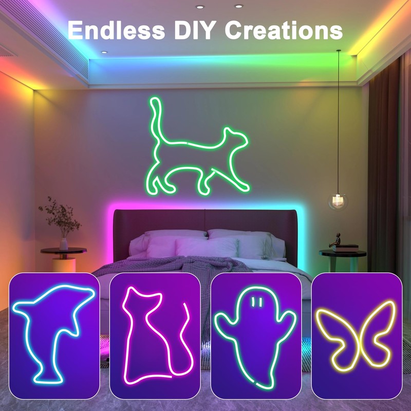 Nexillumi 32.8FT Neon LED Rope Lights IP67 Waterproof LED Lights