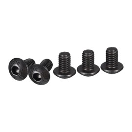 DTGN M4-0.7 x 6 mm Allen Screws with Pan Head - Pack of 50 - Suitable for Machines - Carbon Steel Black Oxide - Hex Drive Full Thread Attachment