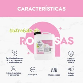 Hidrolato de Rosas Puro Lúdika de 5 L para Skincare y Cosmética Natural