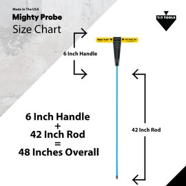 T&T Tools Mighty Probe Insulated Metal Soil Probe - Probing Rod, T-Handle Steel Rods, Landscaping Tools (1, 48-Inch Long Overall w/ 3/8" Metal Round Rod)