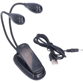 LED Book Light Eye Protecting 360° Rotatable White Light Double Pole 4 Lamp Beads Reading Lamp with Clip for Students