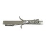 Silver Toned Textured Tiger Square Tie Clip