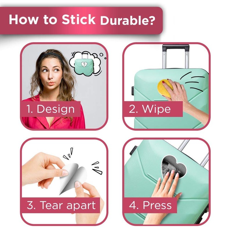 Vinyl Heart Stickers (Set of 4) - BW - 4x4